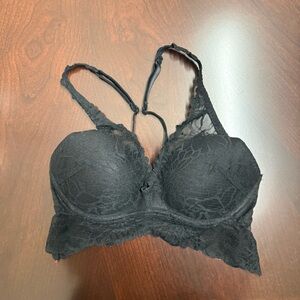 PINK Victoria's Secret Black Lace Bralette with Padding